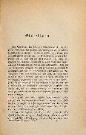 Vorlesungen über die Liturgie und die andern Gottesdienste der Kirche, 1