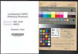 Entnazifizierung Karl Gerlach , geb. 15.10.1895 (Postbeamter)