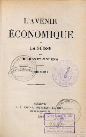L' avenir économique de la Suisse, 2