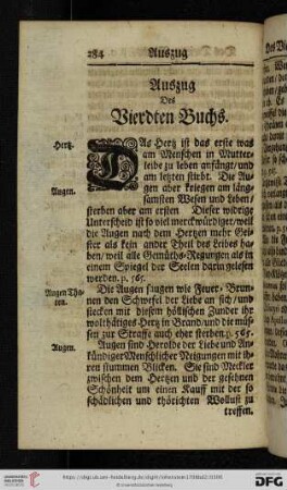 Auszug des Vierdten Buchs