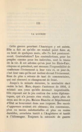 III La Guerre