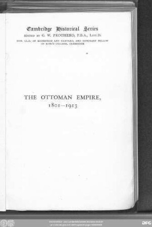 The Ottoman Empire 1801 - 1913