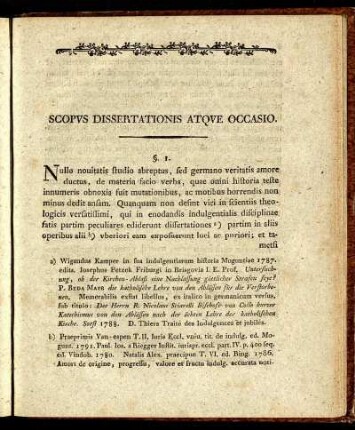Scopus Dissertationis Atque Occasio.