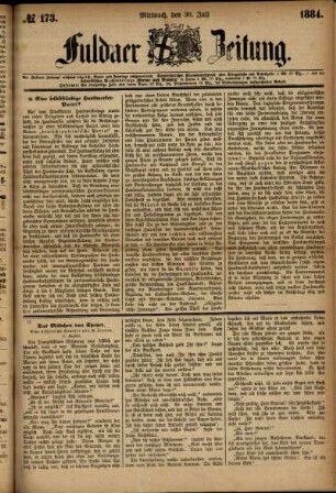 Ausgabe vom Mittwoch, den 30. Juli 1884.