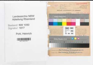 Entnazifizierung Heinrich Pohl , geb. 30.05.1904 (Baecker)