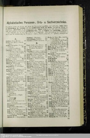 Alphabetisches Personen-, Orts- u. Sachverzeichniss