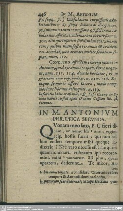 In M. Antonium Philippica Secunda