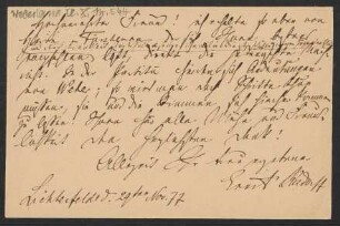 Brief an Friedrich Wilhelm Jähns : 29.11.1877