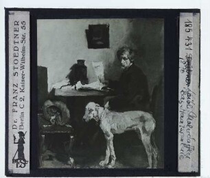 Leibl, Der Maler Sattler mit Dogge (München, NP Inv. Nr. 8579)