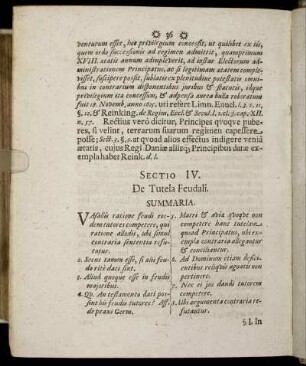 Sectio IV. De Tutela Feudali.