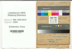 Entnazifizierung Anna Schlamann , geb. 22.10.1922 (Koechin)