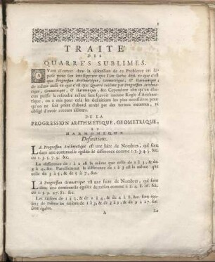 Traite des quarre's sublimes