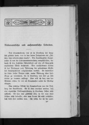 Nebenamtliche und außeramtliche Arbeiten.