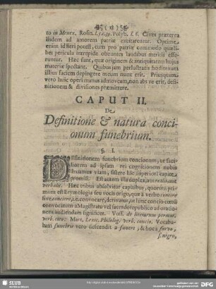 Caput II. Definitione & natura concionum funebrium