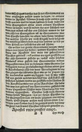 Apostel ynde prester ampt.