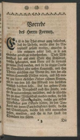 Vorrede des Herrn Formey