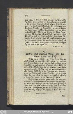 133. Leichtes, aber bewährtes Mittel, wider das schwere Kalben der Kühe.