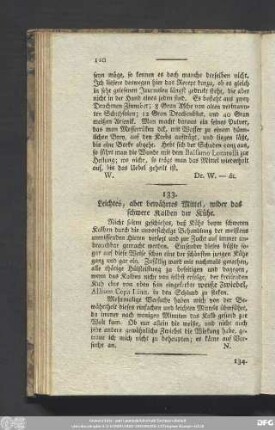 133. Leichtes, aber bewährtes Mittel, wider das schwere Kalben der Kühe.