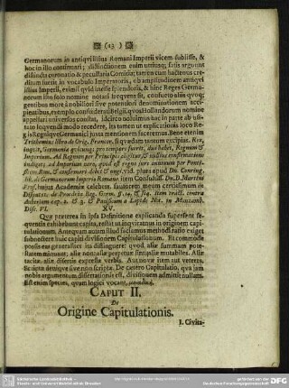 Caput II. De Origine Capitulationis