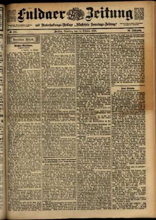 Zweite Ausgabe vom Samstag, den 14. Oktober 1899.