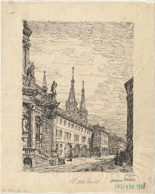 Fischer, Theodor; Würzburg, Münsterplatz; Sparkasse - Perspektive