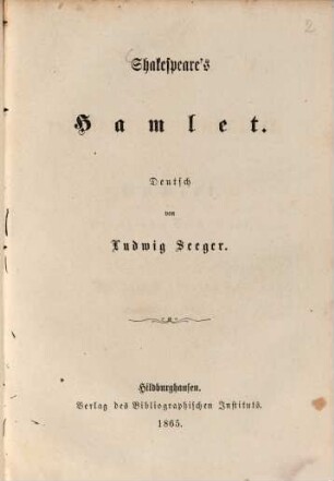 Shakespeare's Hamlet