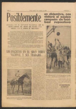 Los inscritos en el gran derby nacional y sus trabajos
