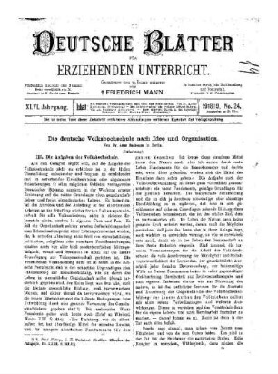 Die deutsche Volkshochschule nach Idee und Organisation : (Fortsetzung)