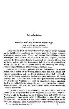 81-88, Schiller und die Kriminalpsychologie