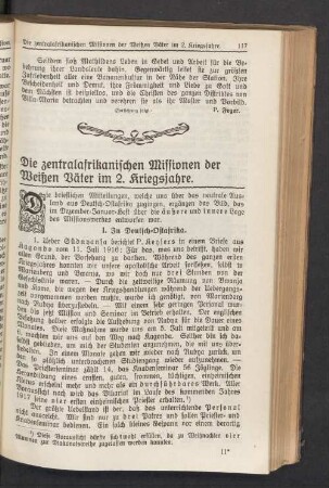 Die zentralafrikanischen Missionen der Weißen Väter im 2. Kriegsjahre