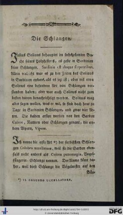 Die Schlangen.