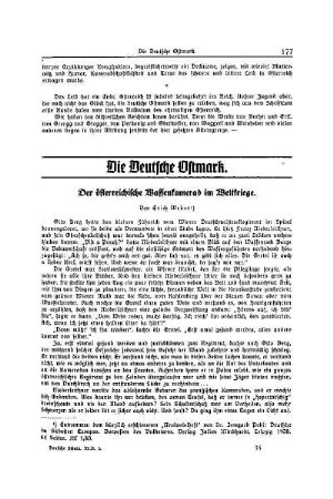 Der österreichische Waffenkamerad im Weltkriege
