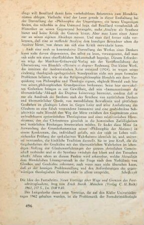 496-498 [Rezension] Die Idee des Fortschritts