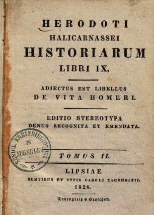 Herodoti Halicarnassei Historiarum Libri IX. 2