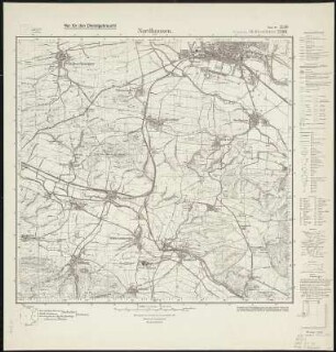 Messtischblatt 2598, neue Nr. 4530 : Nordhausen (Süd), 1934 Nordhausen : Nordhausen. - Hrsg. 1909, einz. Nachtr. 1934. - 1:25000. - [Berlin]: Reichsamt für Landesaufnahme, 1934. - 1 Kt.