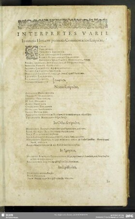 Interpretes Varii. In omnia Horatii poemata Commentarios scripsere …