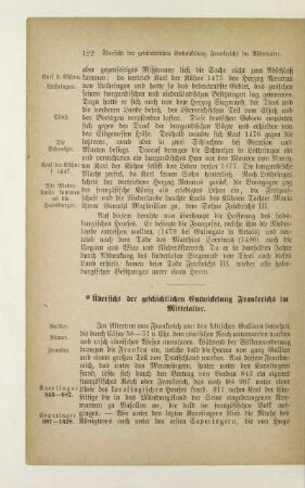 Übersicht der geschichtlichen Entwickelung Frankreichs im Mittelalter