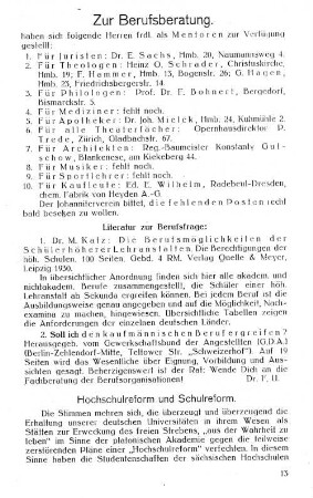 Zur Berufsberatung.