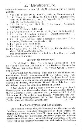Zur Berufsberatung.