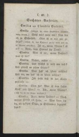 Sechster Auftritt. Emilia und Claudia Galotti.