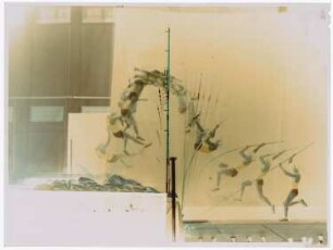 Bewegungsstudie eines Stabhochspringers : Bewegungsstudie eines Stabhochspringers, Strobochromatografie. Werbeaufnahme für die Marke ORWO des VEB Filmfabrik Wolfen