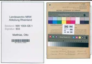 Entnazifizierung Otto Matthias , geb. 02.01.1899 (Vorarbeiter)