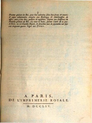 Lettres patentes du Roi portant suppression de la chambre royale