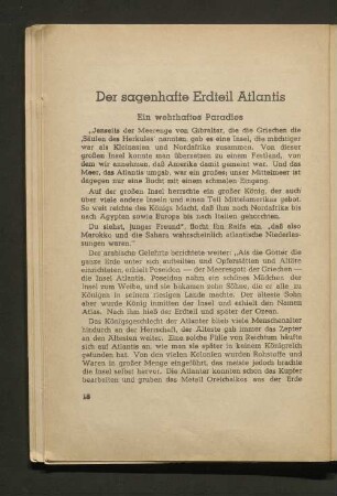 Der sagenhafte Erdteil Atlantis