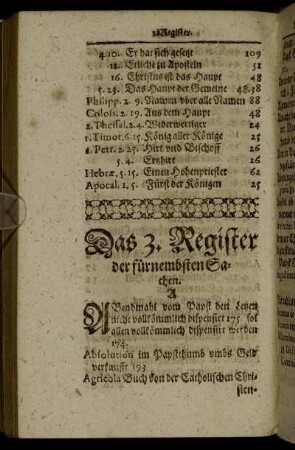 Das 3. Register der fürnembsten Sachen