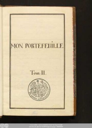 2: Mon Portefeuille : Sammlung französischer Gedichte, Novellen, ausgewählte Teile von Memoiren, Briefen, Romanen u.a.m.