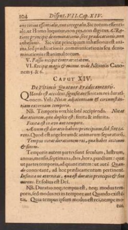 Cap. XIV. De Ultimis Quatuor Praedicamentis.