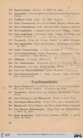 Trachtenstücke (Nr. 286-325)