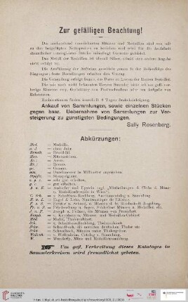 Zur gefälligen Beachtung