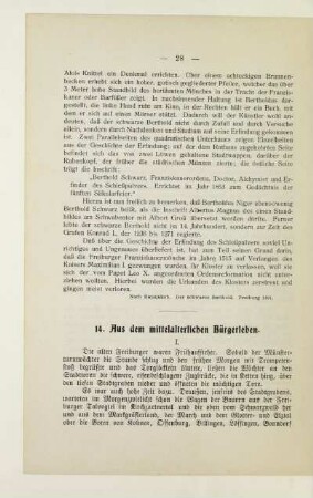 14. Aus dem mittelalterlichen Bürgerleben